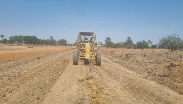 Reinforcement steel fixed in place before a culvert pour